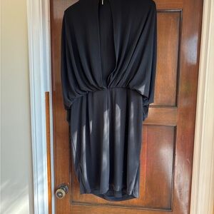 Elegant Black Draped Dress